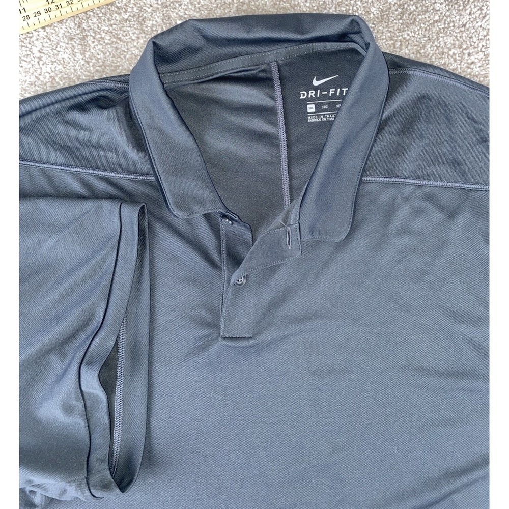 Nike Dri Fit Performance Solid Gray Polo Shirt Mens 3XL Swoosh Active Light Prep